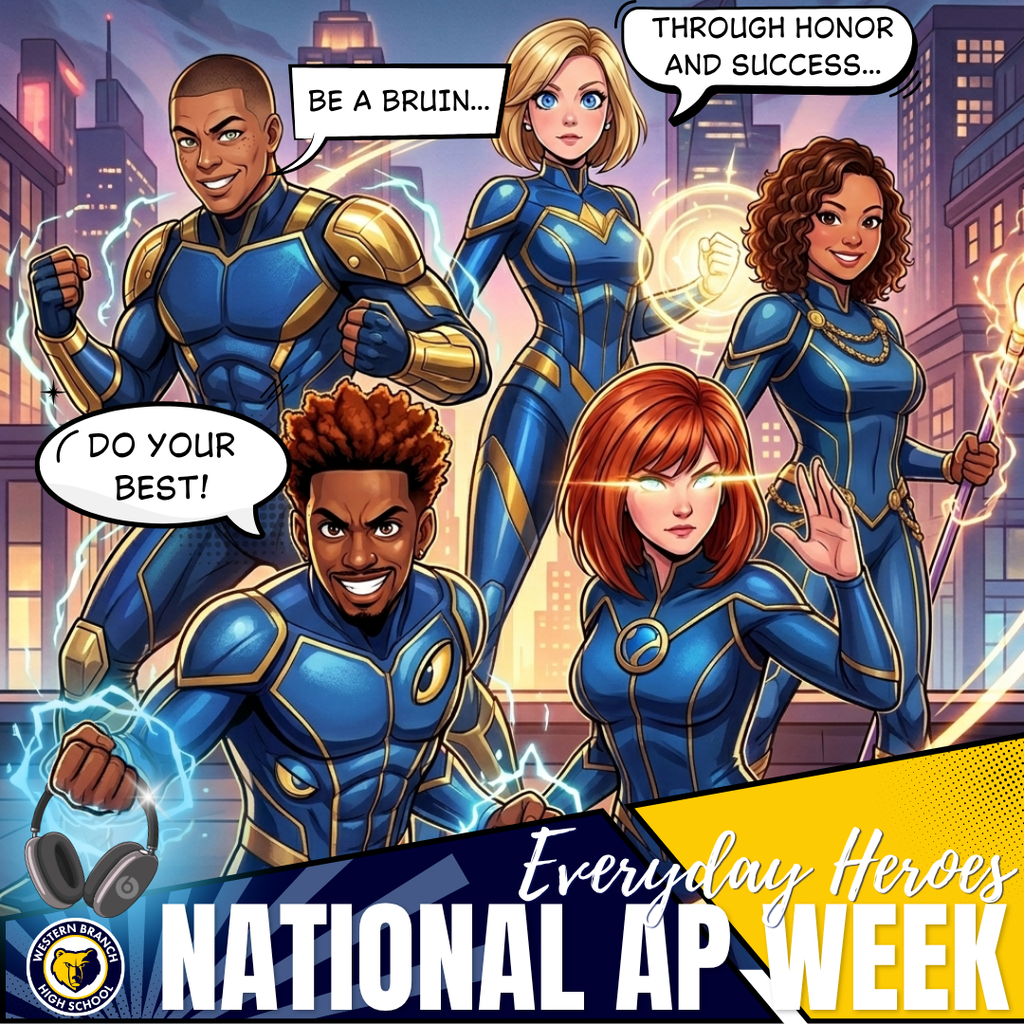 Administration team portrayed as super heroes in a comic book style.