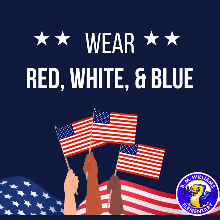 wear red, white, and blue