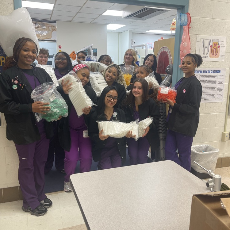 dental students receiving donated supplies
