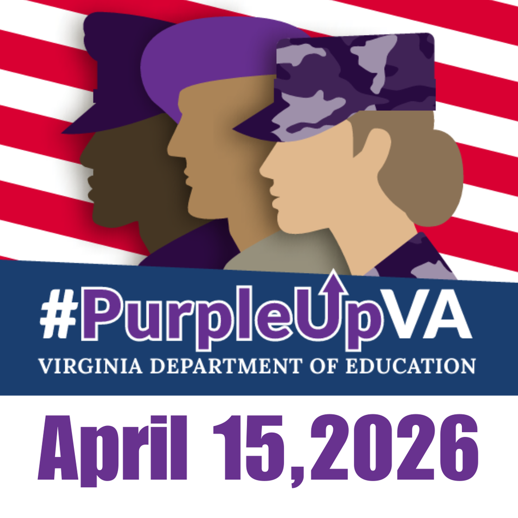 purple up VA flyer with date of April 15, 2026 