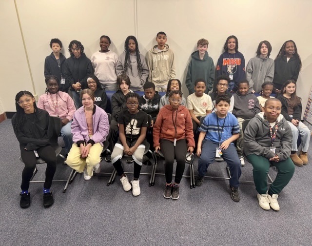group of military connected students at indian river middle school