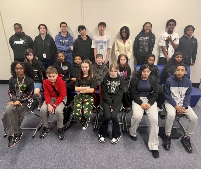 group of military connected students at indian river middle school