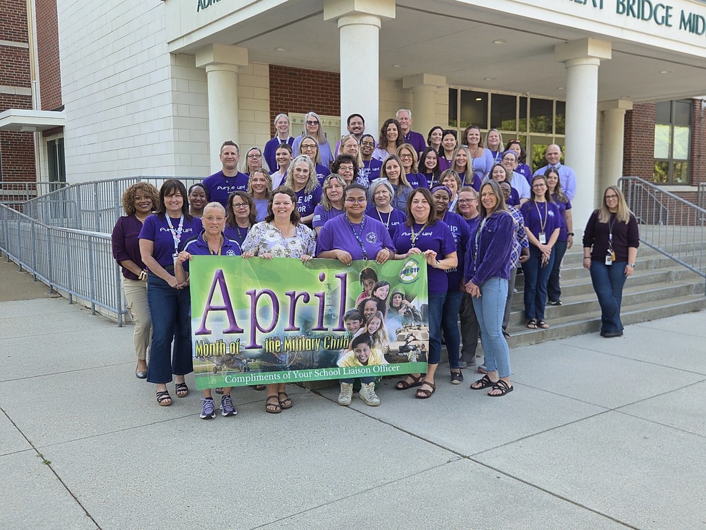 GBMS staff wearing purple to support the Month of the Military Child