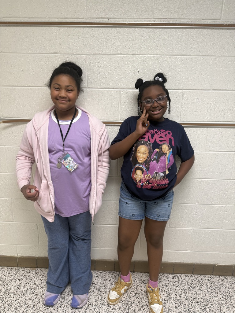 students wearing purple for purple up day