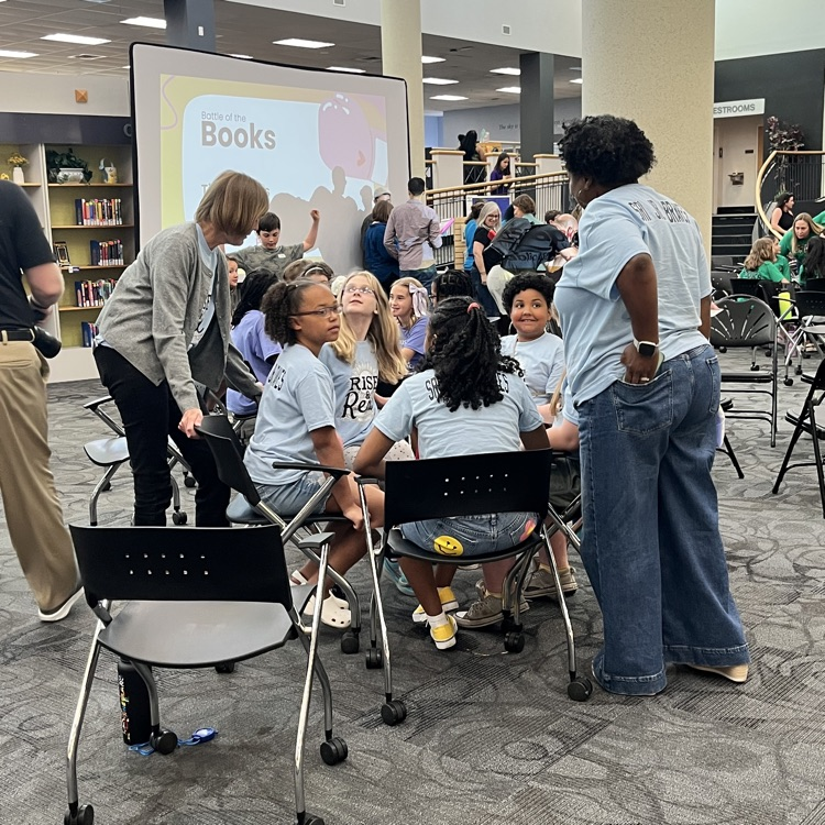 our team huddled together. 