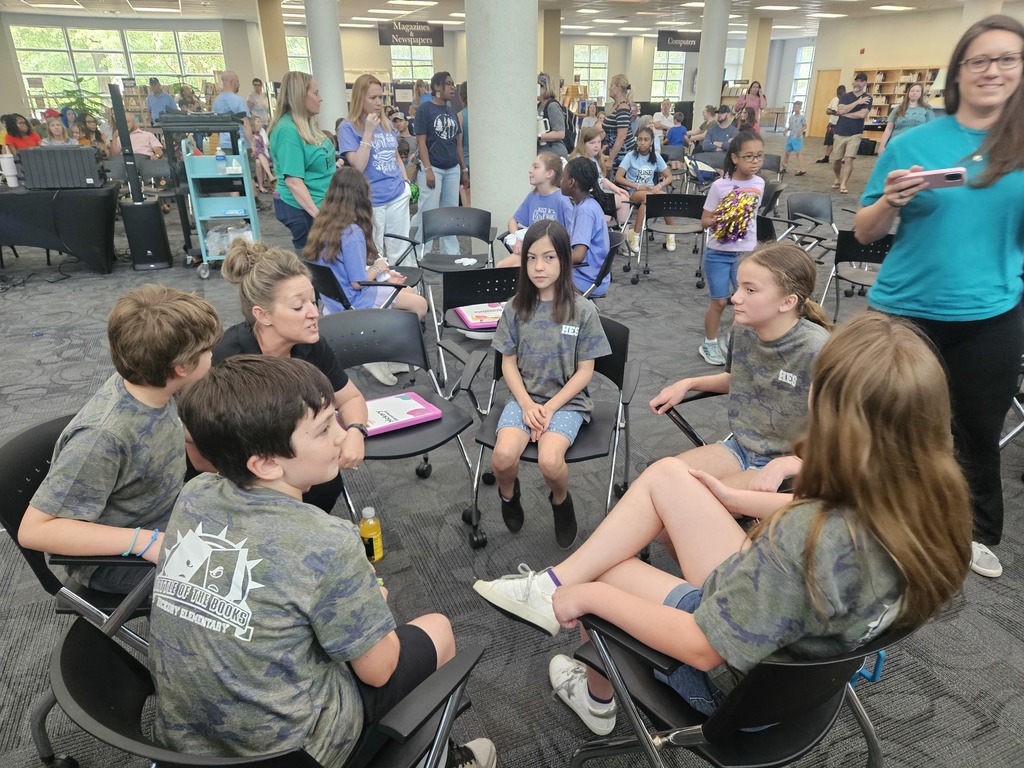 Battle of the Books Team getting ready for the competition 