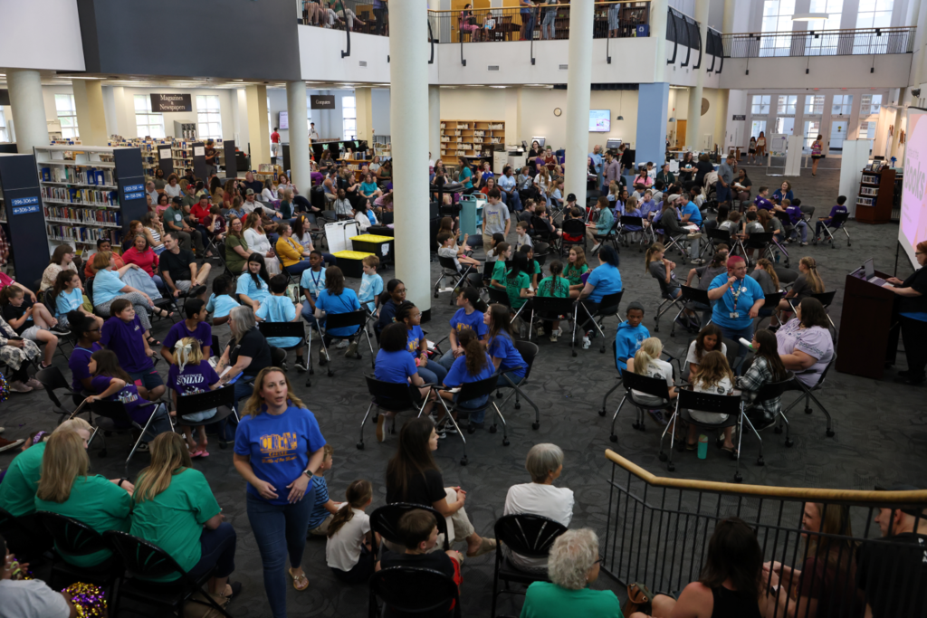 Teachers and students gather at the public library for Battle of the Books