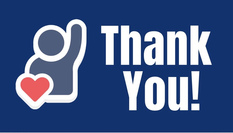 Thank you sign for all the parents that volunteer to help make our school a better place!