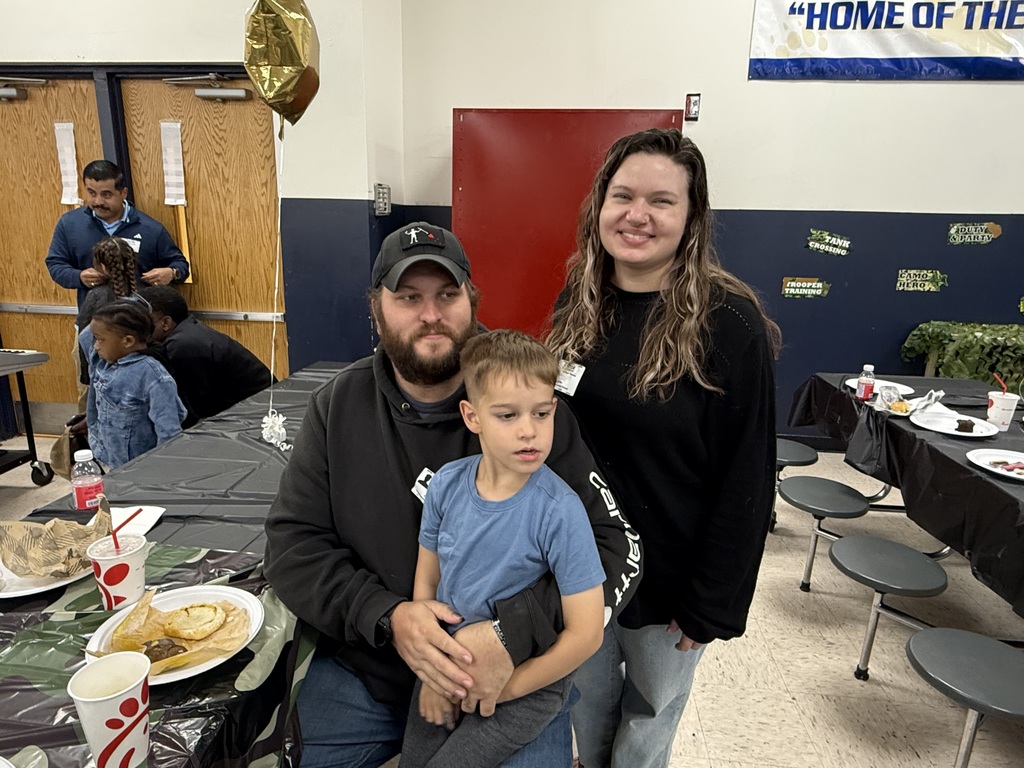 military members and their students at the camo and Coffee event