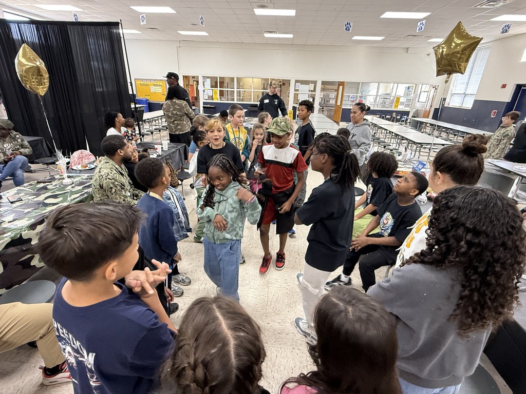 military members and their students at the camo and Coffee event
