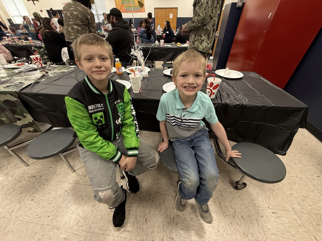 military members and their students at the camo and Coffee event