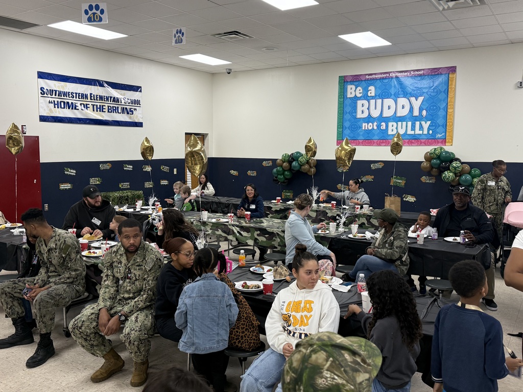 military members and their students at the camo and Coffee event