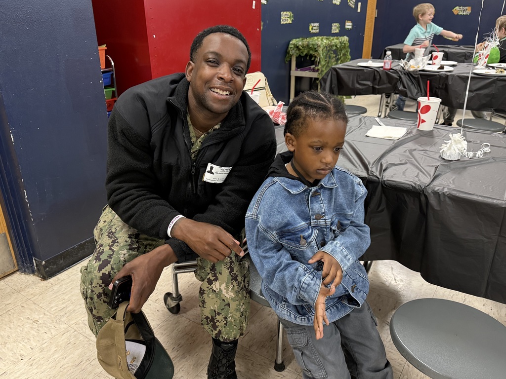 military members and their students at the camo and Coffee event