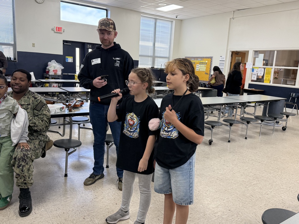 military members and their students at the camo and Coffee event