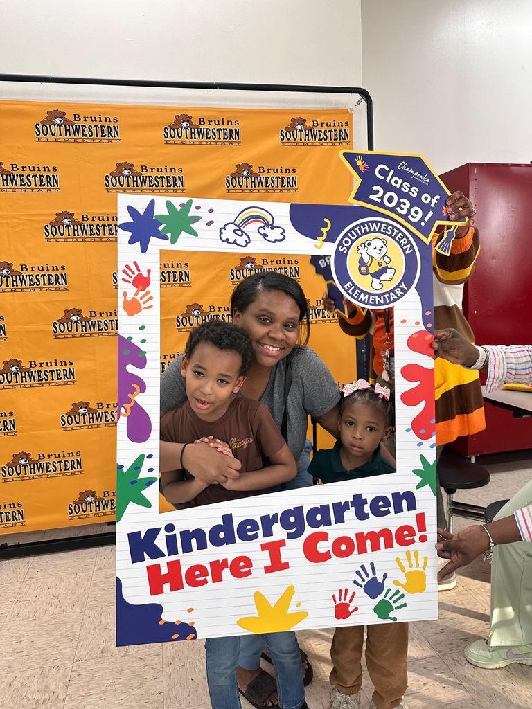 students and families at kindergarten kick off