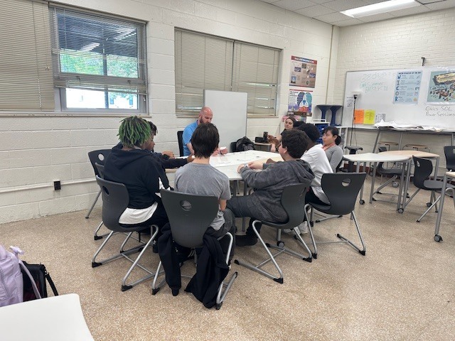 Students working together with teachers to prepare for SOL testing.