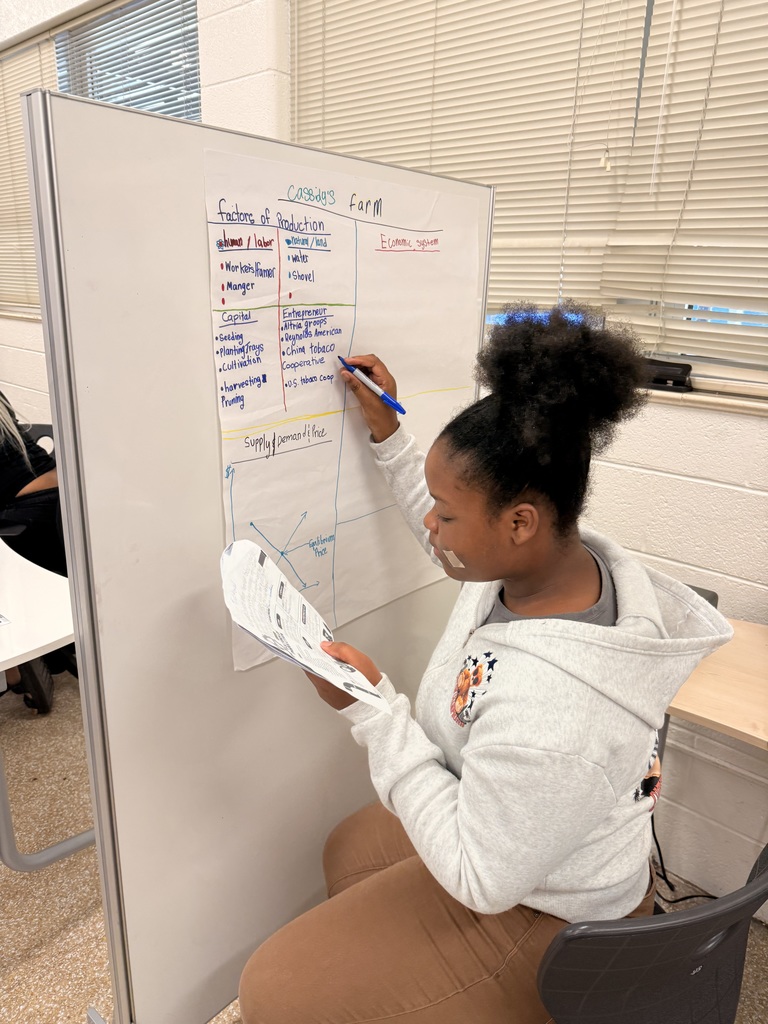 6th grade students working on a civics project. 
