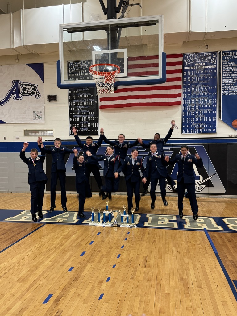 Air Force Junior ROTC cadets jumping for joy after the State Drill Championships