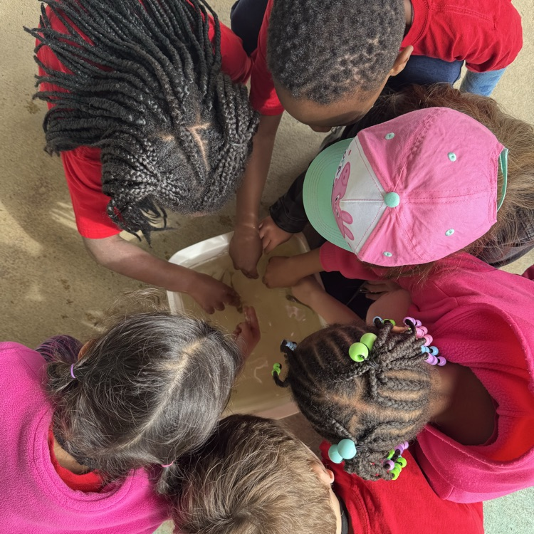 1st grade students exploring nature