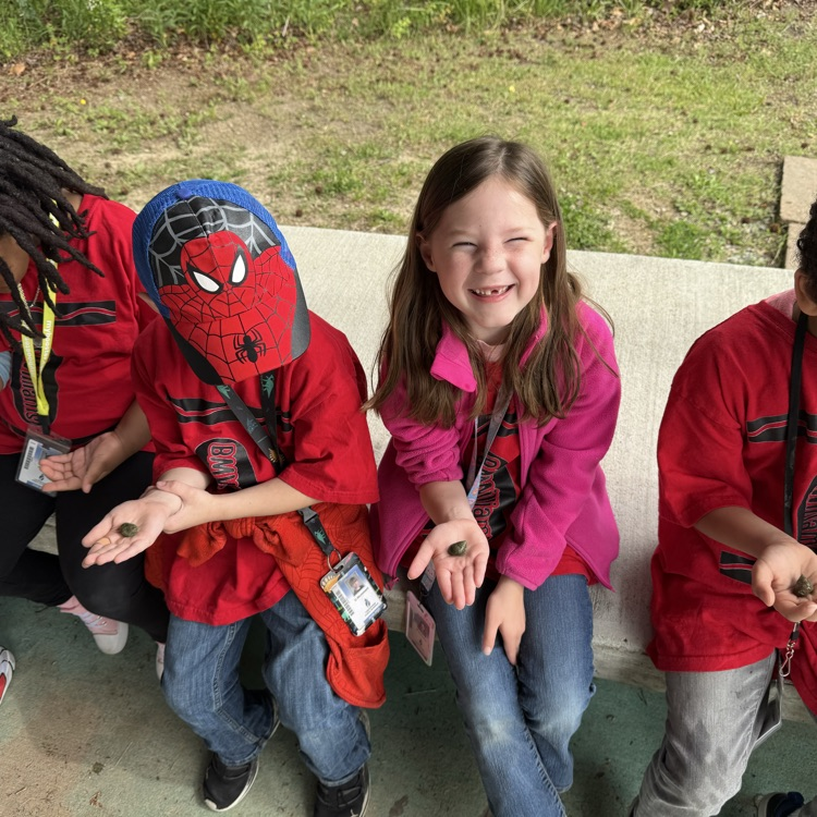 1st grade students exploring nature