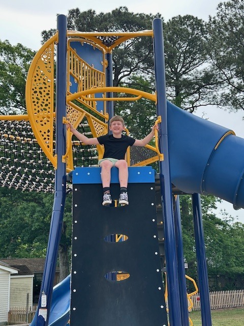 Playing on playground