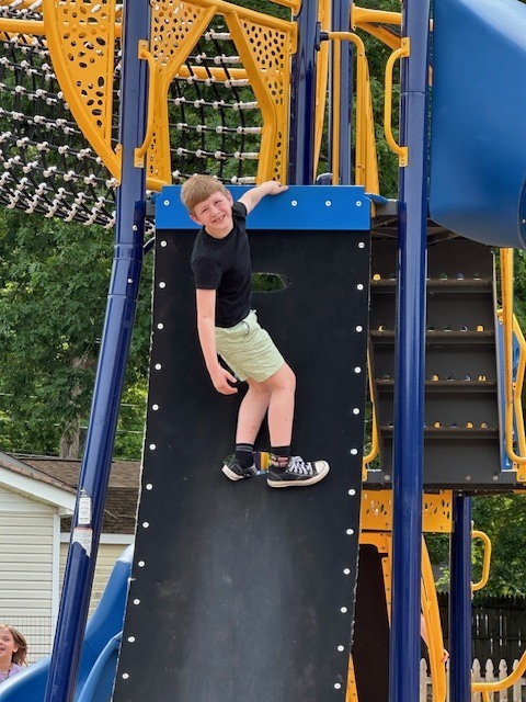 Playing on playground