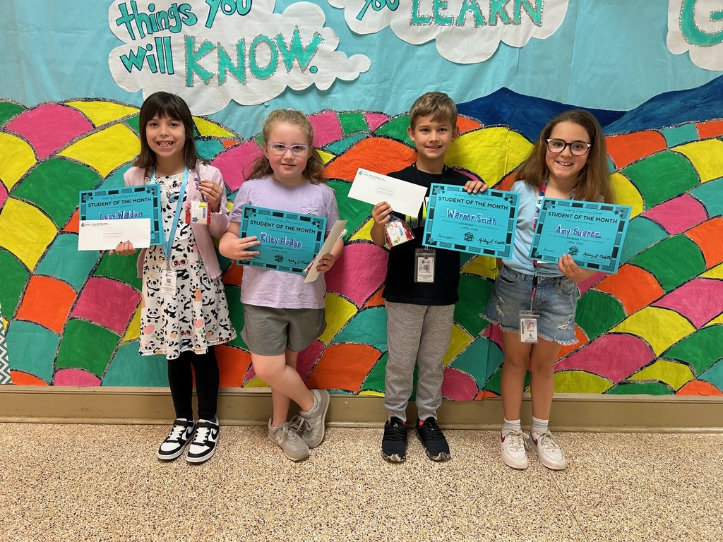 Second grade students of the month