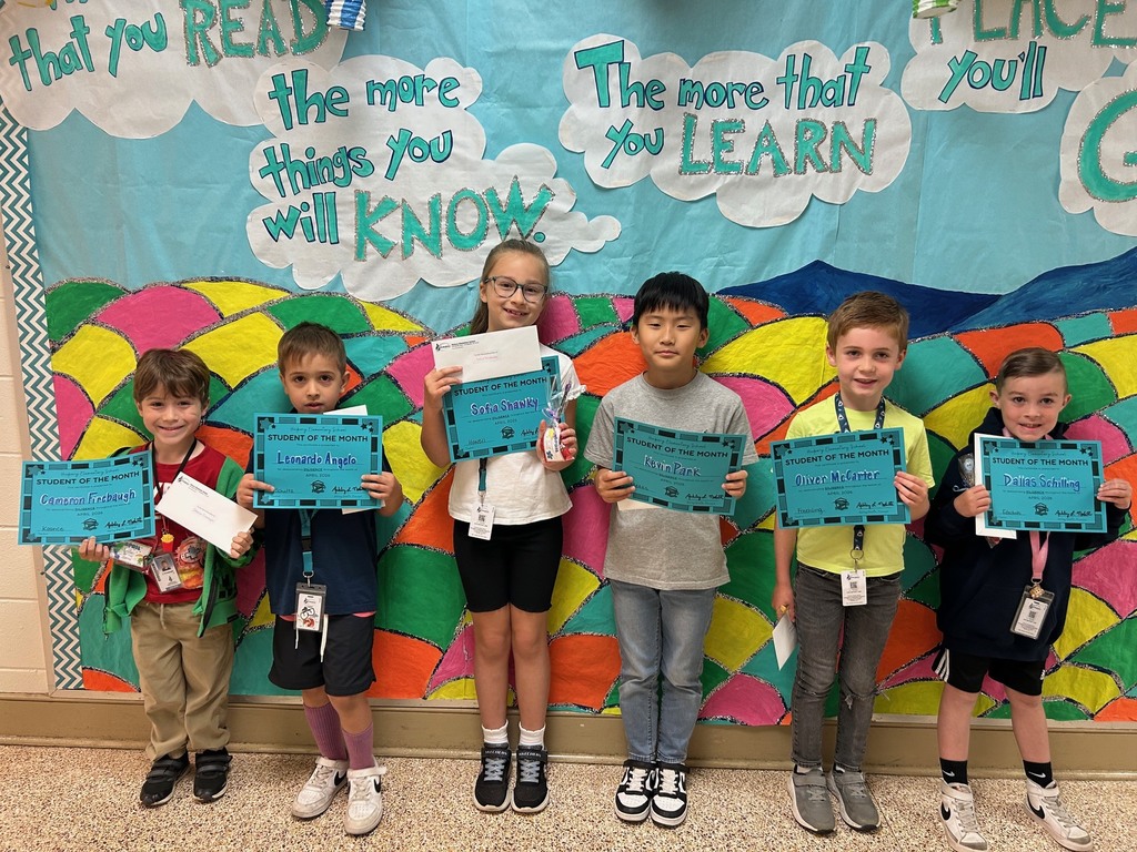 First Grade students of the month for diligence