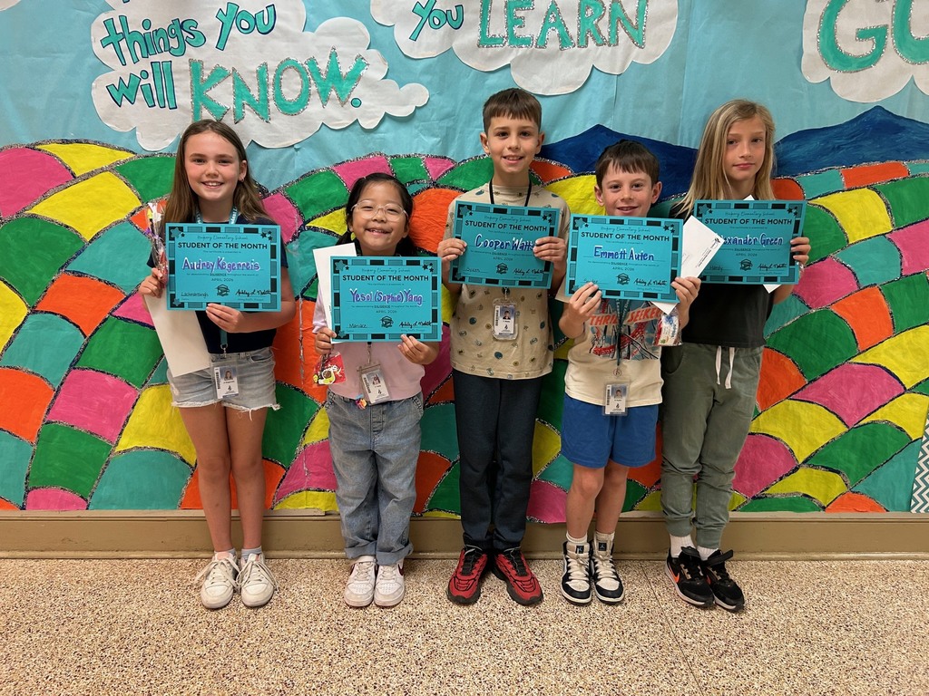 Third grade students of the month for diligence