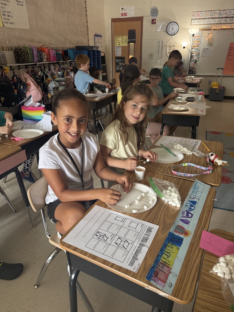 Mrs. Charlton's Class creating plane and solid figures with toothpicks and marshmallows. So much fun!  