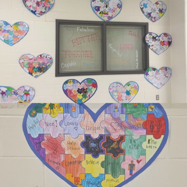autism hearts and display 