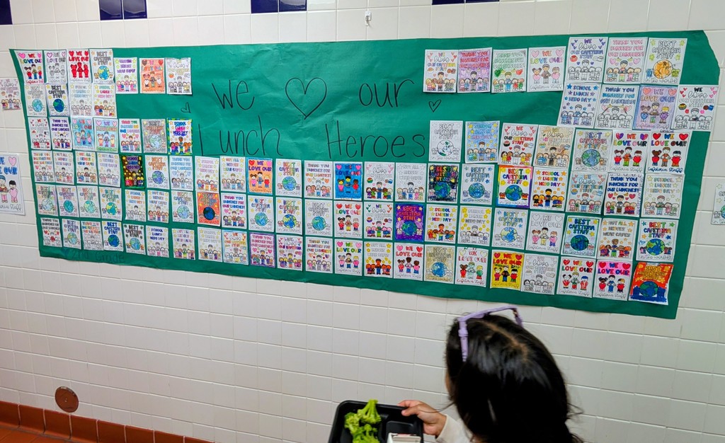 "Thank You Cafeteria Super Heroes"  "We ❤️ Our Lunch Heroes"  "Best Cafeteria Staff in the World"  "Not All Heroes Wear Capes"