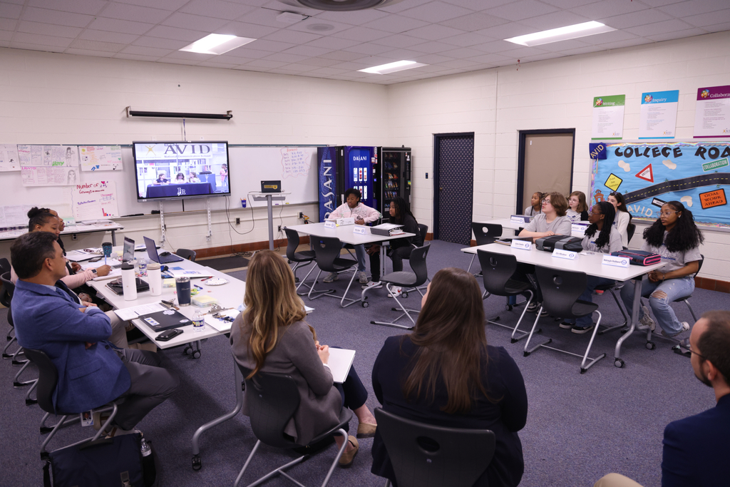 A panel discussion with students and administrators.