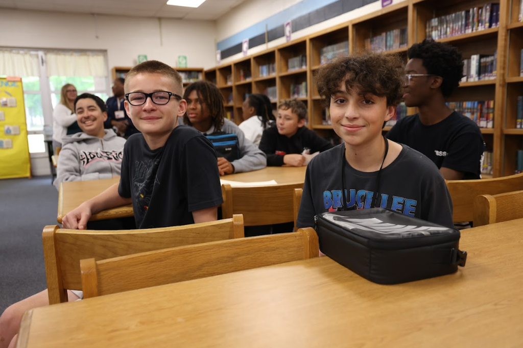 middle school students smiling for the camera at the AVID revalidation day