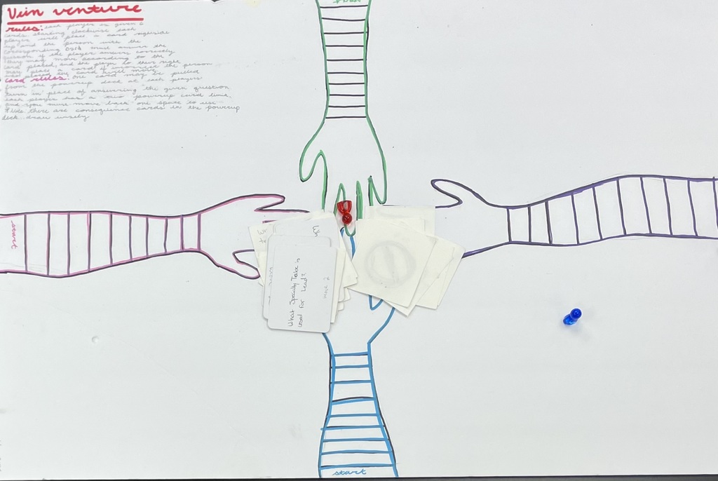 Game boards created by med lab students
