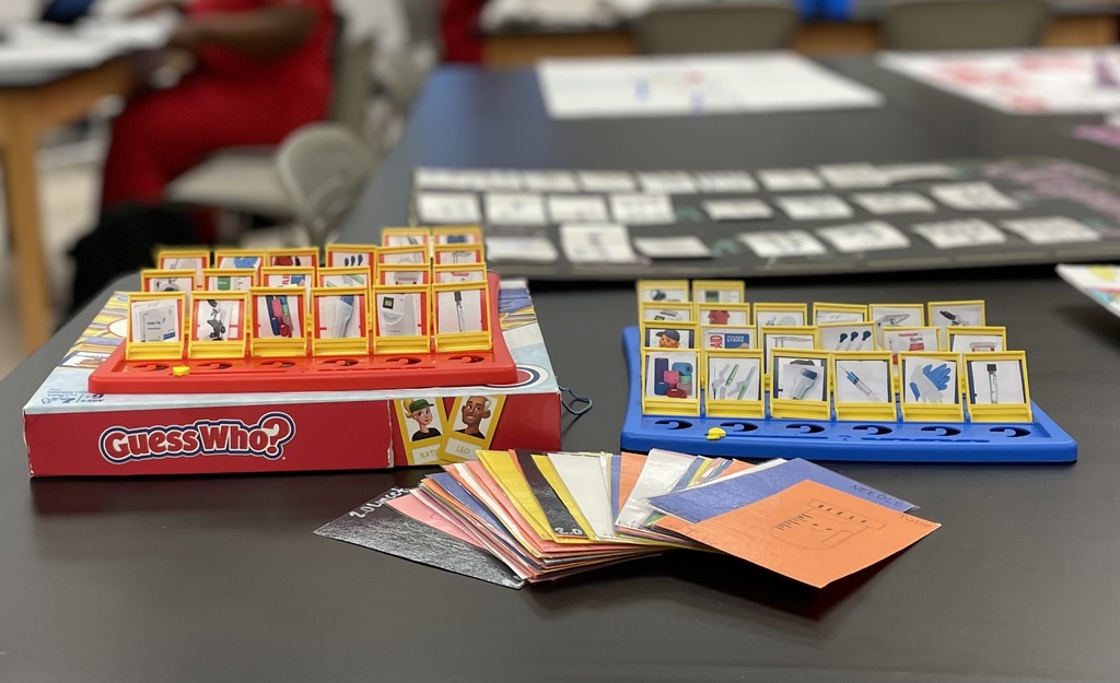 Game boards created by med lab students