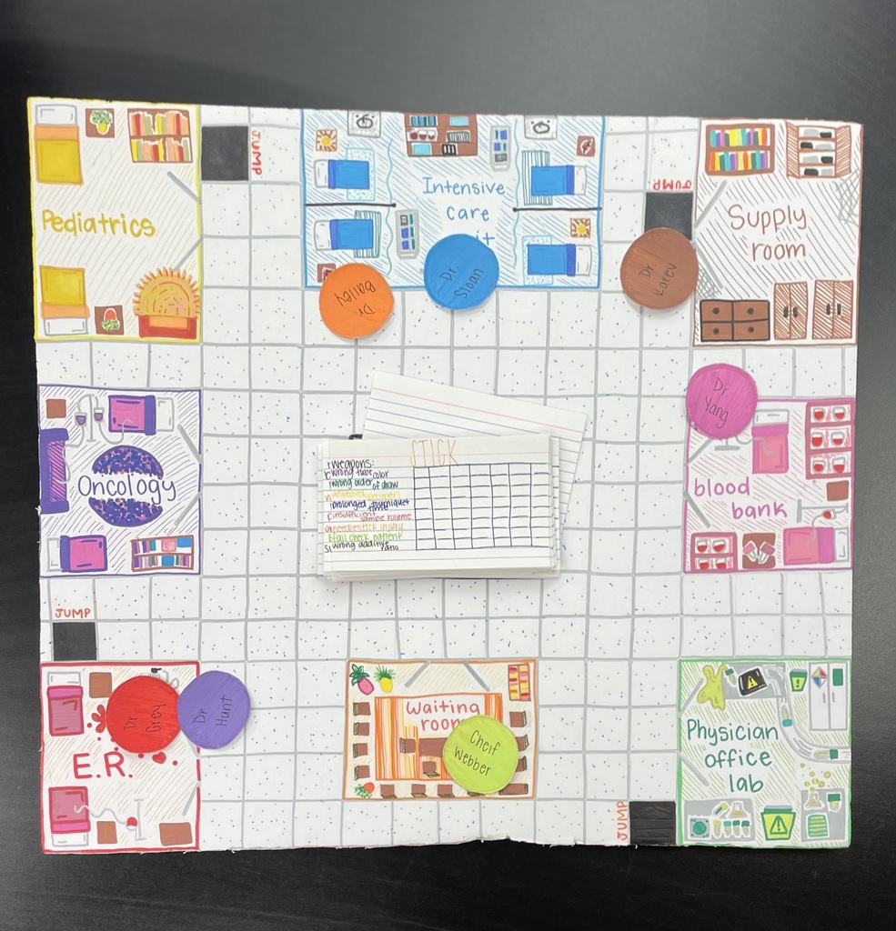 Game boards created by med lab students