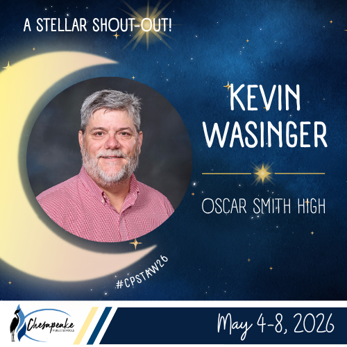It’s teacher appreciation week, and we’ve been reading through your wonderful messages for and about our teachers. Check out this one for Kevin Wasinger at Oscar Smith High:  “When my kids come home, your name is one of the first they mention, often with excitement and stories about what they learned. That speaks volumes about the impact you’re having. You are clearly making a meaningful difference in their lives, and I am so grateful that you get to be a part of their journey.” - A Parent  Want to shout out a teacher? Use this link: https://www.cpschools.com/article/2843125  #CPSCelebrates #CPSTAW26