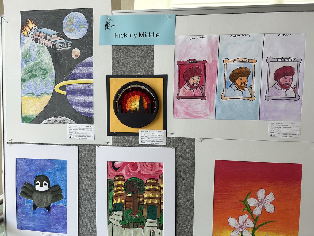 student artwork at a show