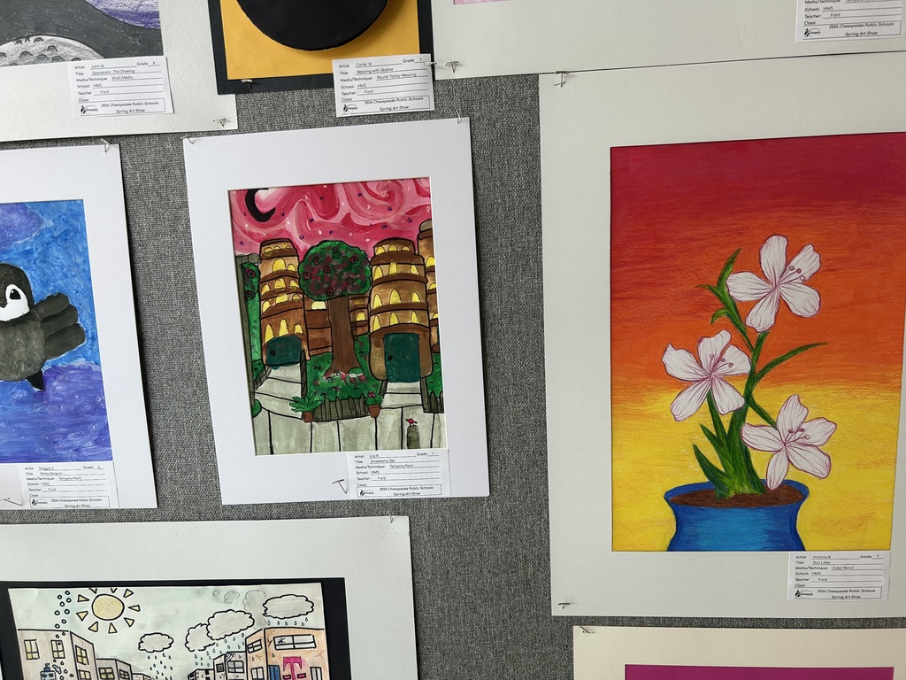 student artwork at a show
