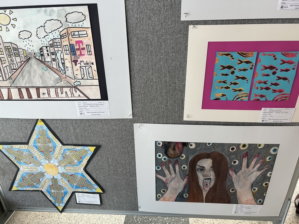 student artwork at a show