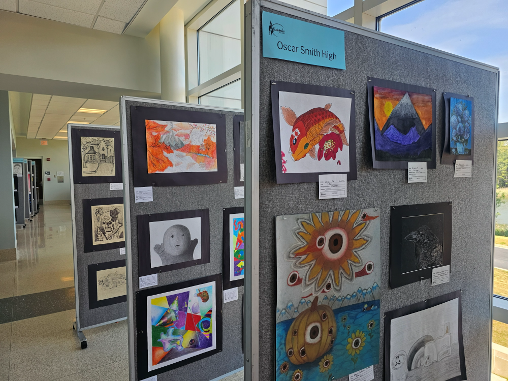 Secondary art show is on display at TCC Chesapeake with a varitey of mediums. 