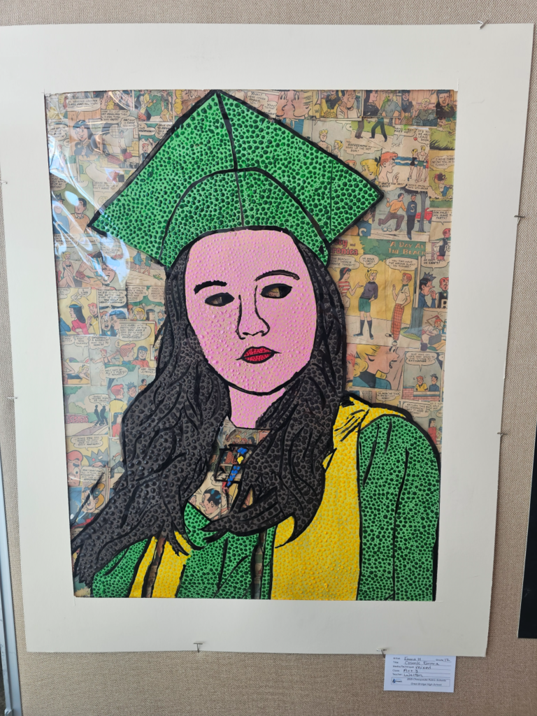 Secondary art show is on display at TCC Chesapeake with an example of pop art 