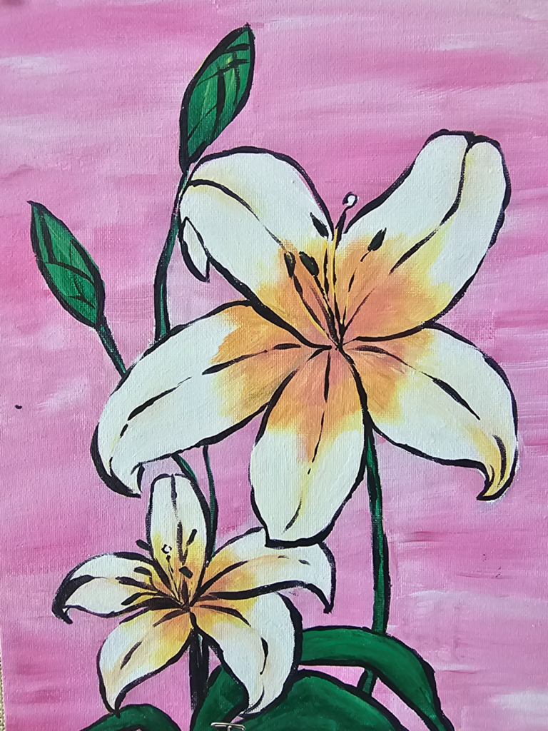 Secondary art show is on display at TCC Chesapeake with an example of painted flowers