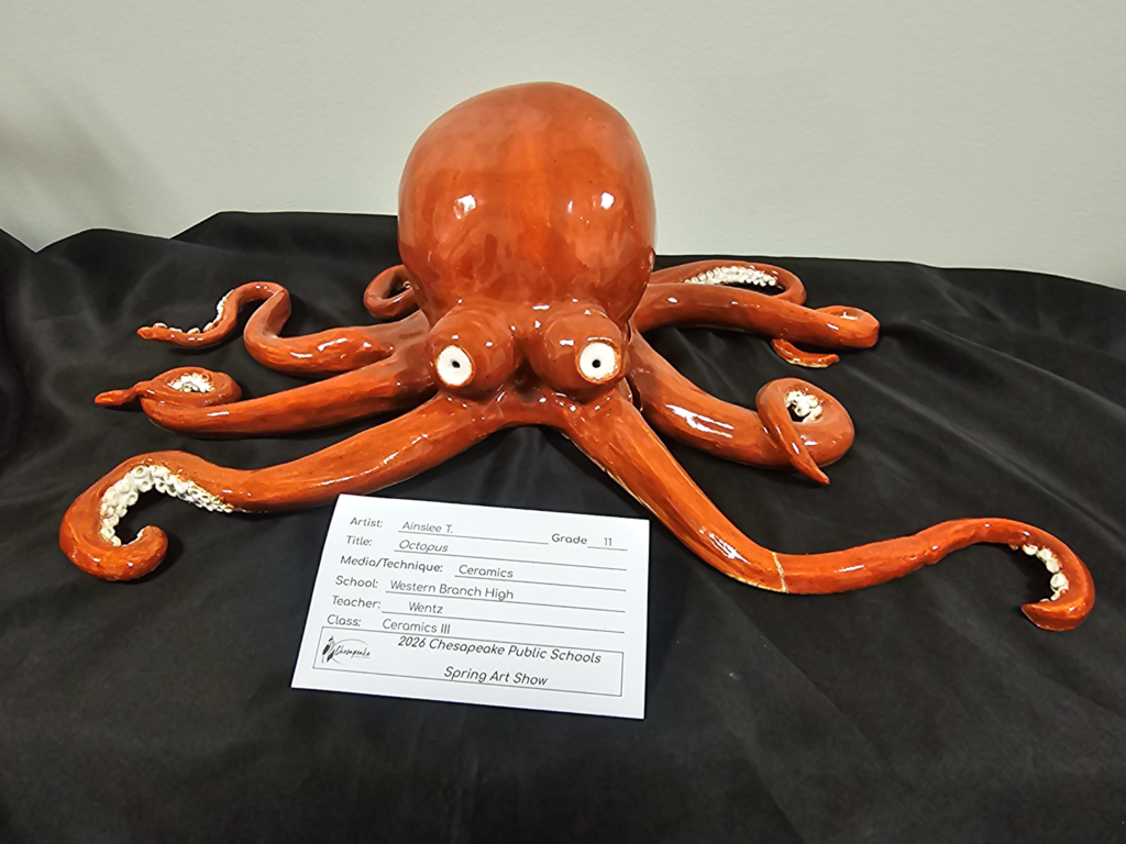 Secondary art show is on display at TCC Chesapeake with a varitey of mediums. 