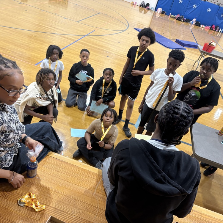 Basketball team getting awards.