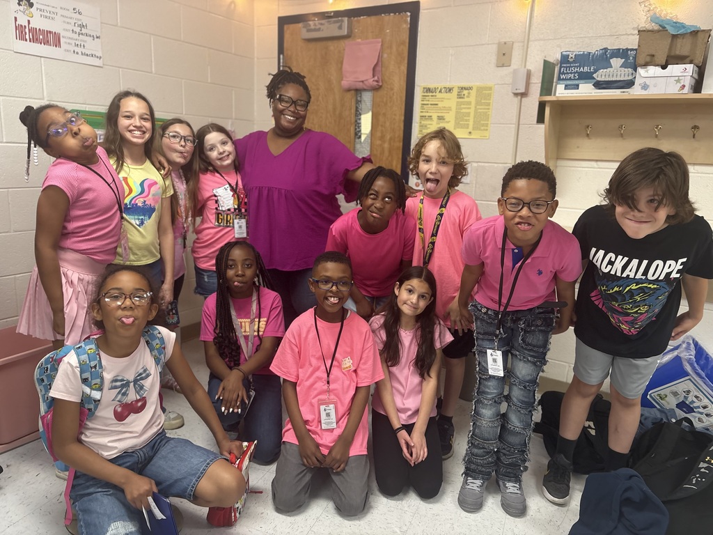 Class wearing Neon Pink shirts