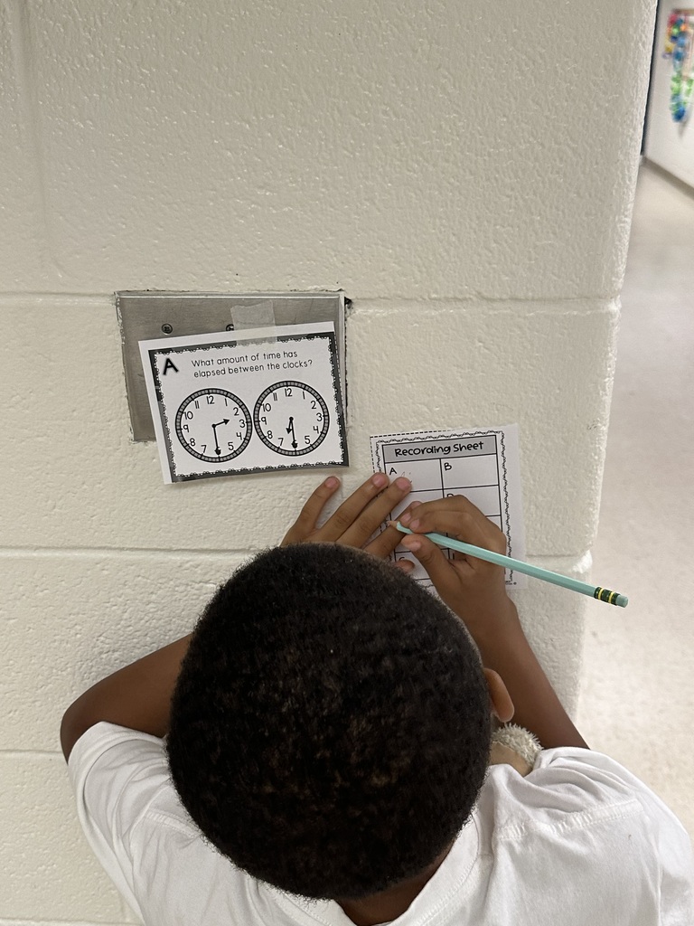 Students doing activity on wall