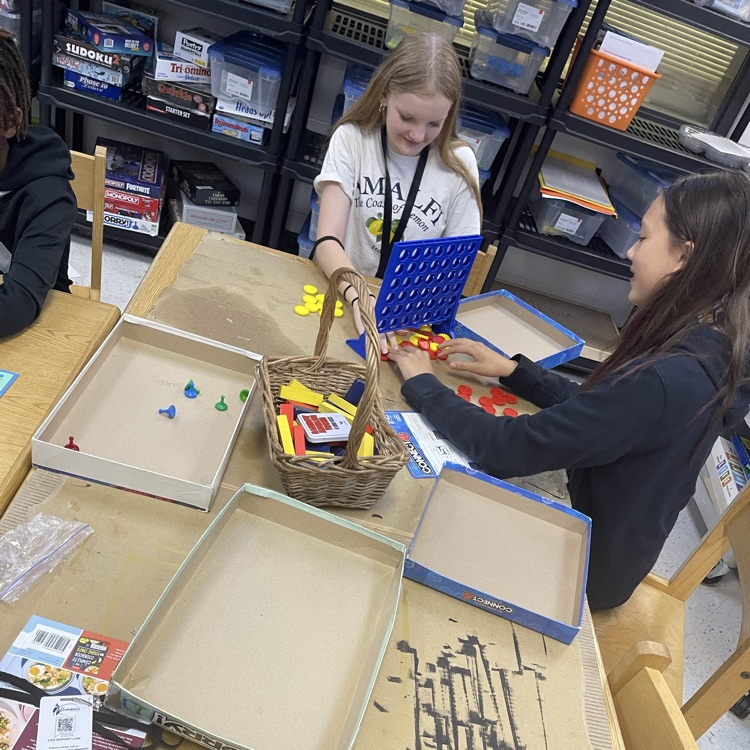 students in makerspace in the library