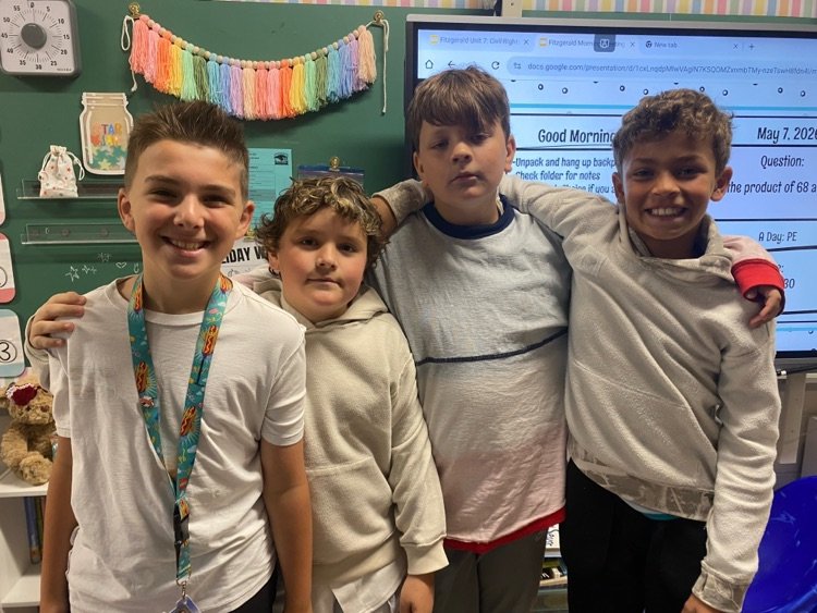     Students wearing shirts and sweatshirts inside out during a fun school spirit day challenge.